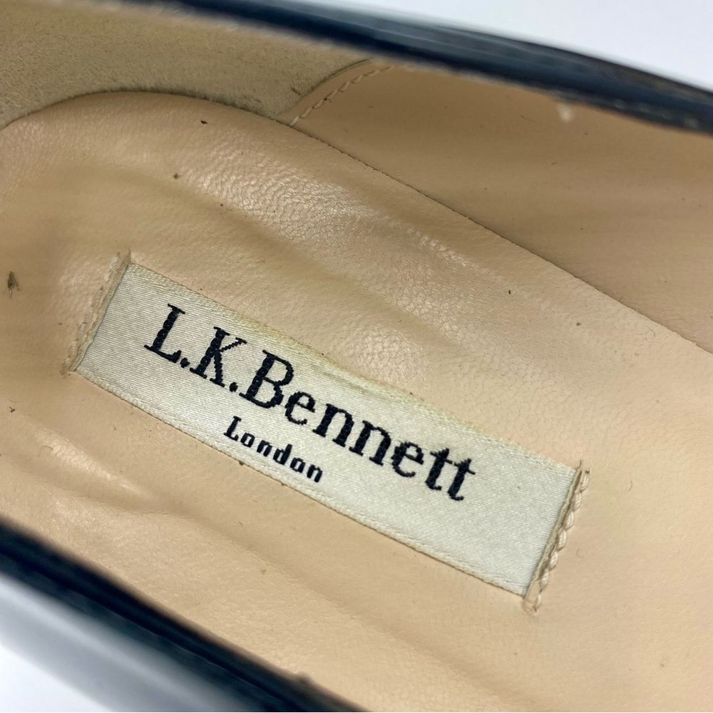 L.K. Bennett Black Patent Leather Platform Pump Court Shoe Size 36.5 / US 5.5 - Picture 13 of 16